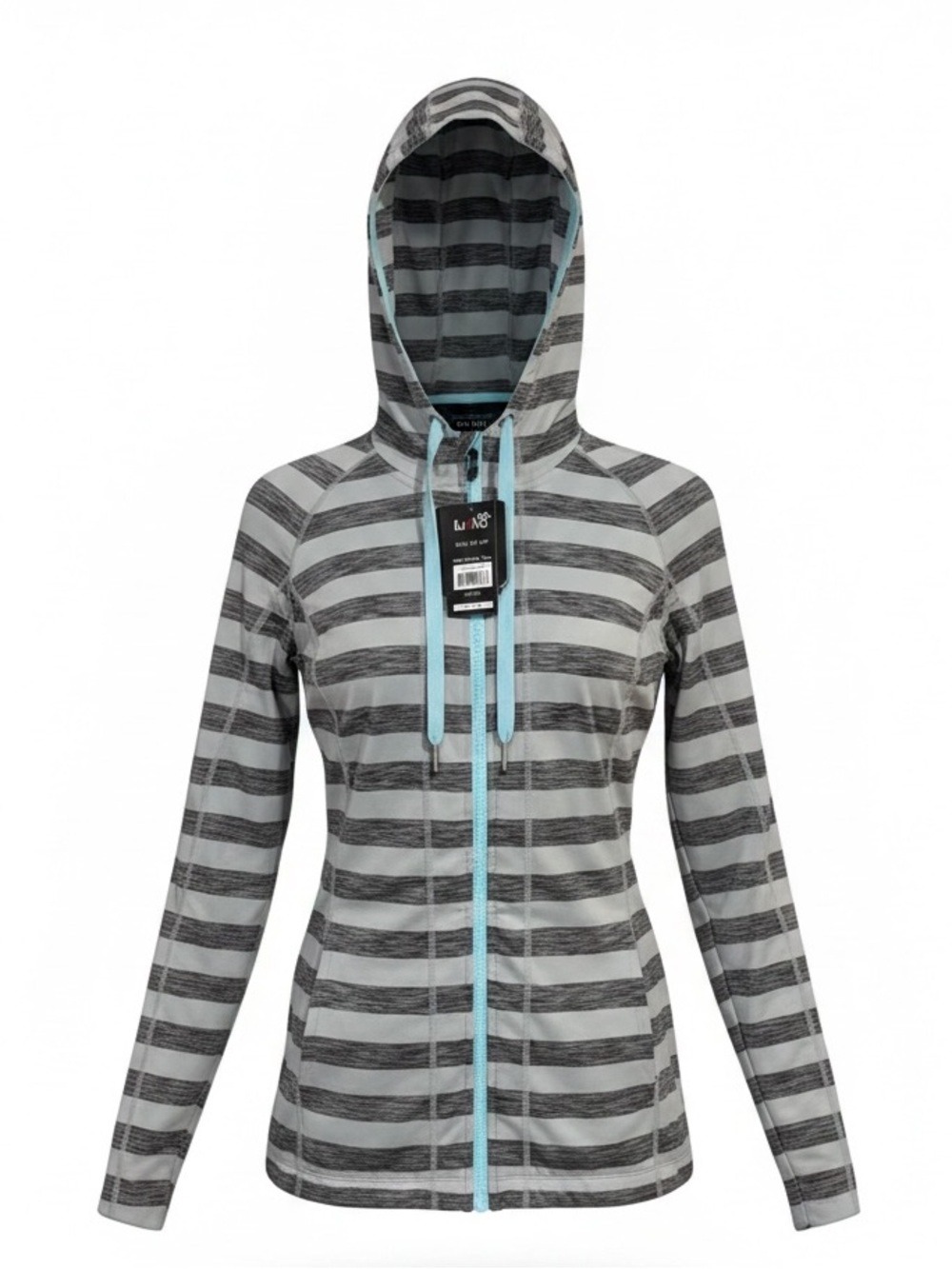 LUKKA Women's Grey Full Zip Stretch Active Hoodie Jacket Size Large